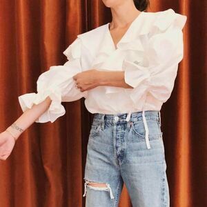 Rejina Pyo Camila Cotton Blouse in White